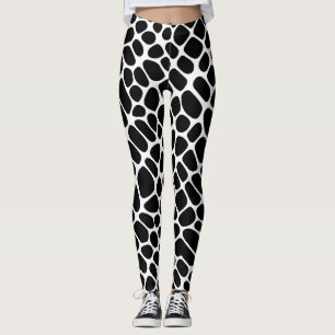 Leggings Patrón de jirafa en blanco y negro