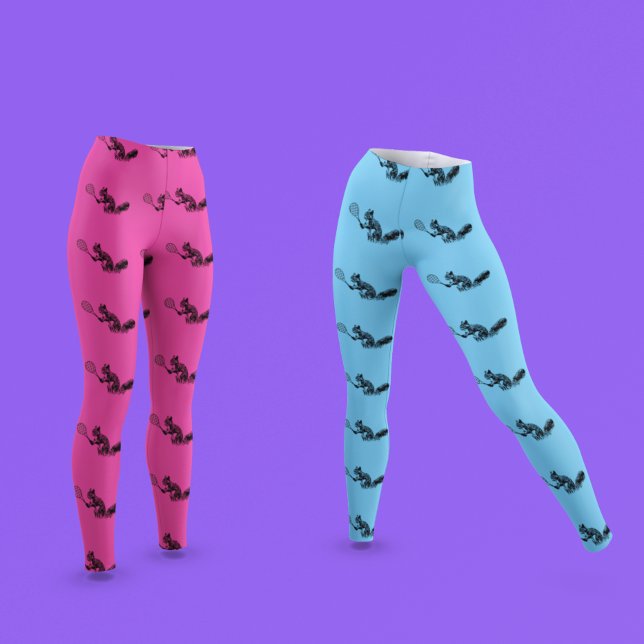 Leggings Patrón de jugador de tenis de ardilla rosa (Subido por el creador)