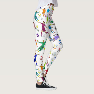 Leggings Patrón de jugadores de fútbol coloridos