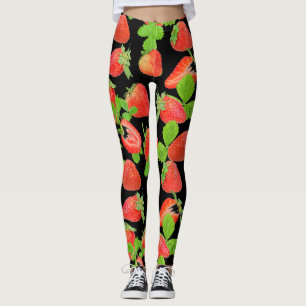 Leggings Patrón de juicy lichee sobre fondo transparente