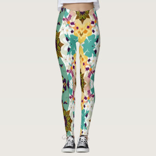Leggings Patrón de Kaleidoscopio Floral Geométrico sin Mare