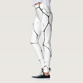 Leggings Patrón de kintahora blanco negro