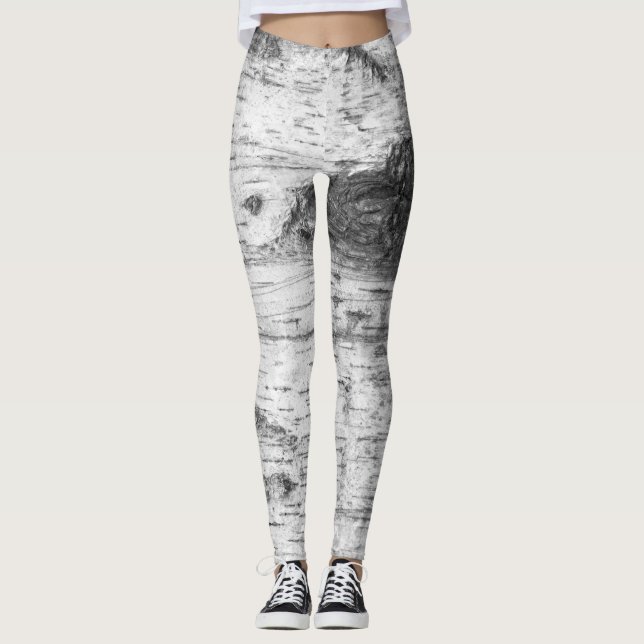 Leggings Patrón de la corteza de Birch (Anverso)