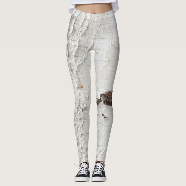 Leggings Patrón de la corteza de Birch (Anverso)