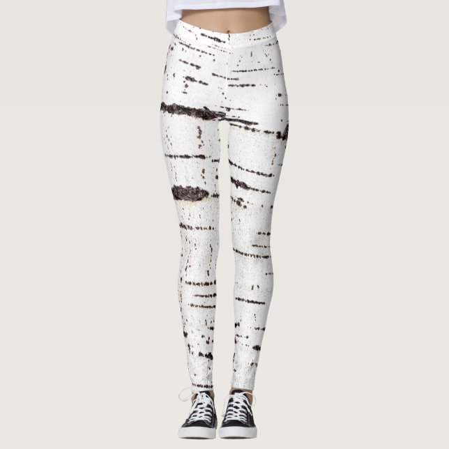 Leggings Patrón de la corteza de Birch (Anverso)
