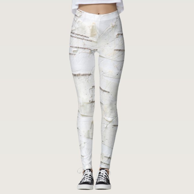 Leggings Patrón de la corteza de Birch (Anverso)