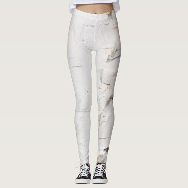 Leggings Patrón de la corteza de Birch (Anverso)