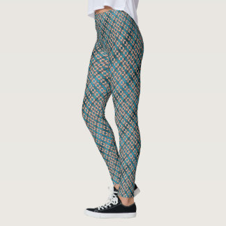 Leggings Patrón de la cubierta del mar, azul