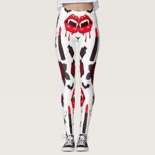 Leggings Patrón de la Drácula Gótica de la Dama de la Espad
