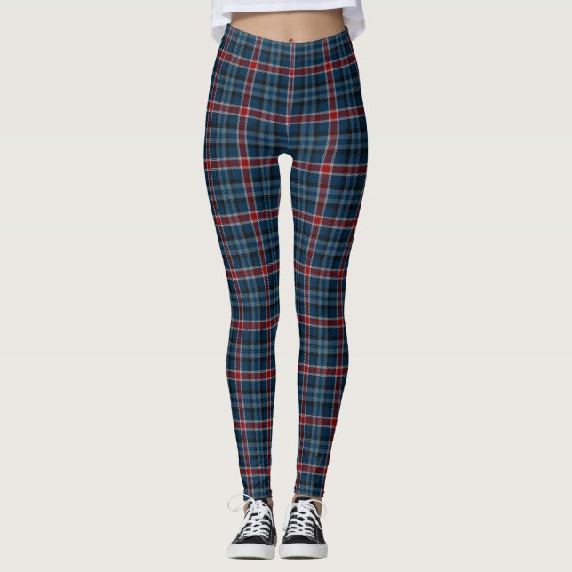 Leggings Patrón de la familia Myrton Tartán Plaid (Anverso)