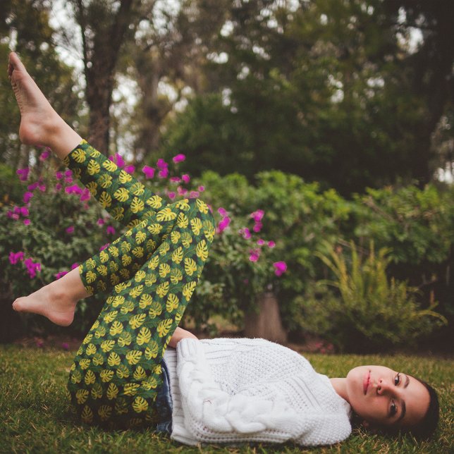Leggings Patrón de la naturaleza de las hojas exóticas trop (Subido por el creador)
