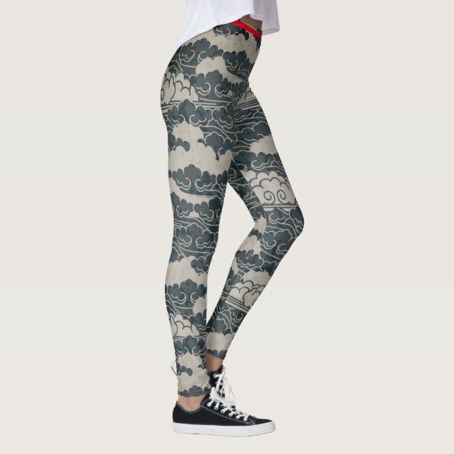 LEGGINGS PATRÓN DE LA NUBE JAPONESA CON LEGGINES HUMMINGBIR (Derecha)