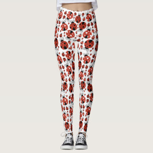 Leggings Patrón De Ladybugs, Cute Ladybugs, Red Ladybugs