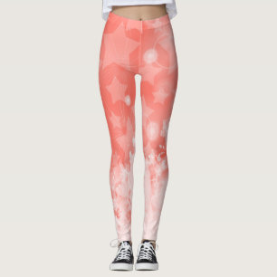 Leggings Patrón de las estrellas de color rosado Pintura bl