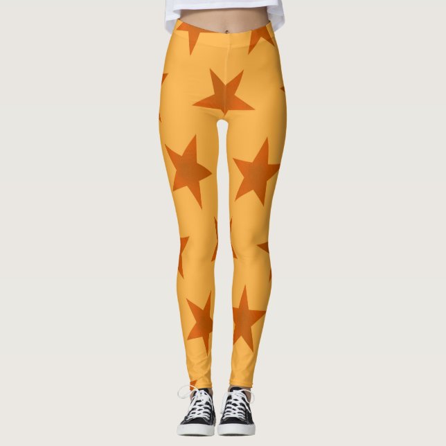 Leggings Patrón de las estrellas doradas 2 (Anverso)