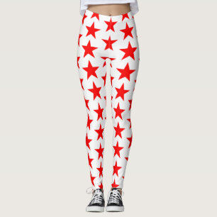 Leggings Patrón de las estrellas rojas