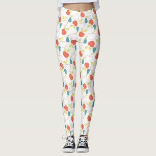 Leggings Patrón de las manzanas rojas y de las peras azules