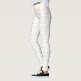 Leggings Patrón de las novias verdes rosadas