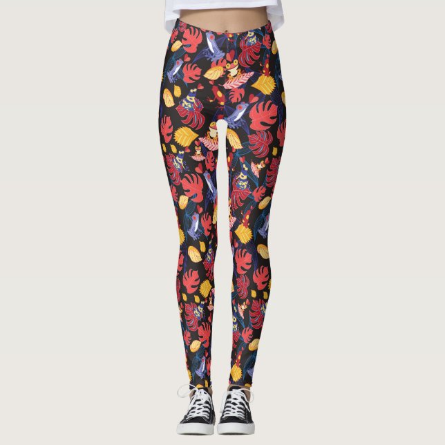Leggings Patrón De Las Ranas De Los Amantes 2 (Anverso)