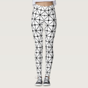 Leggings Patrón de latencia blanco negro