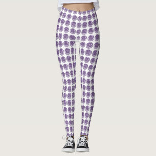 Leggings Patrón de lavanda de corte a la moda