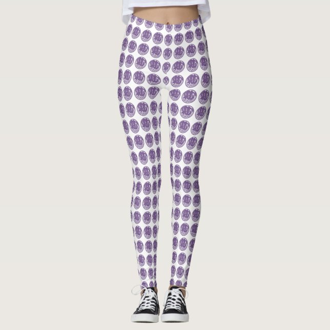 Leggings Patrón de lavanda de corte a la moda (Anverso)