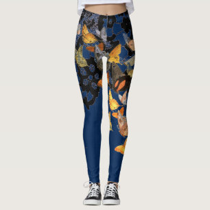 LEGGINGS PATRÓN DE LAZO ANTIGUO CON MARIPOSAS