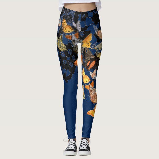 LEGGINGS PATRÓN DE LAZO ANTIGUO CON MARIPOSAS (Anverso)