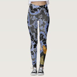 LEGGINGS PATRÓN DE LAZO ANTIGUO CON MARIPOSAS