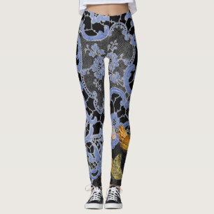 LEGGINGS PATRÓN DE LAZO ANTIGUO CON MARIPOSAS