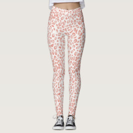 Leggings Patrón de leopardo de coral rosa de moda