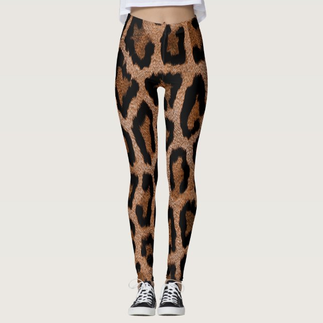 Leggings Patrón de leopardo de moda de moda (Anverso)