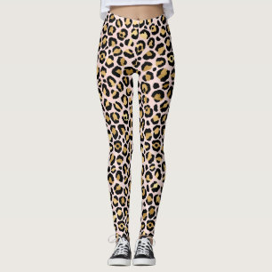 Leggings Patrón de leopardo en oro rosa