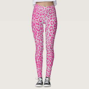 Leggings Patrón de leopardo en tejidos adultos rosados y g