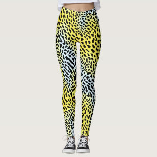 Leggings Patrón de leopardo gradiente amarillo abstracto de