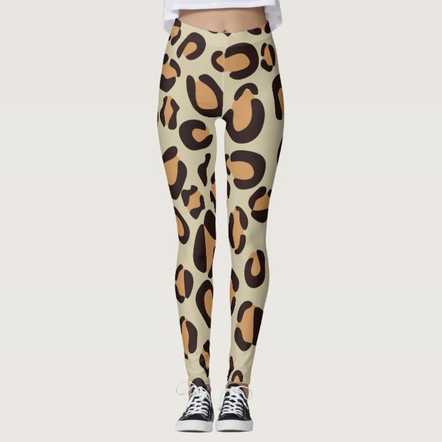 Leggings Patrón de leopardo moderno (Anverso)
