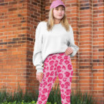 Leggings Patrón de Leopardo Moderno Rosa Caliente<br><div class="desc">un patrón único de leopardo como un diseño llamativo para los amantes del leopardo.</div>