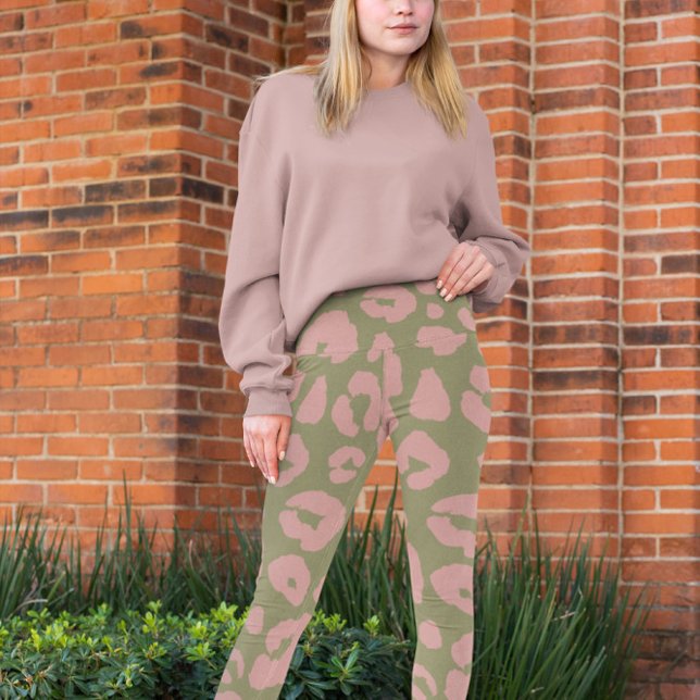 Leggings Patrón de Leopardo Moderno Verde y Rosa (Subido por el creador)
