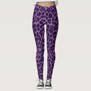 Leggings Patrón de leopardo púrpura, piernas de impresió