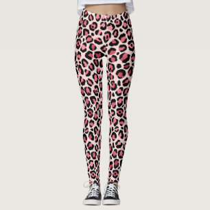 Leggings Patrón de leopardo rosa
