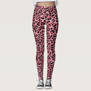 Leggings Patrón de leopardo rosa