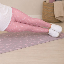 Leggings Patrón de letra rosa de acuarela con rubor moderno