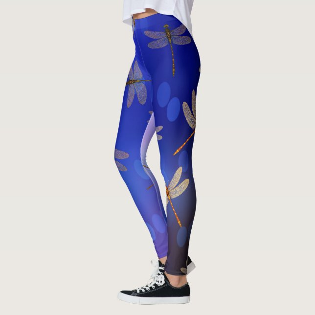 Leggings Patrón de libélula azul,   (Izquierda)