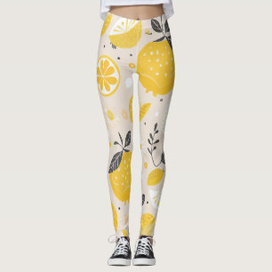 Leggings Patrón de limón de Kawaii