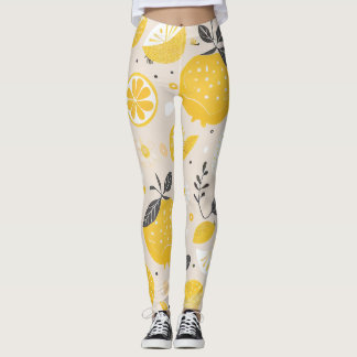 Leggings Patrón de limón de Kawaii