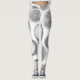 Leggings Patrón de limón dibujado a mano