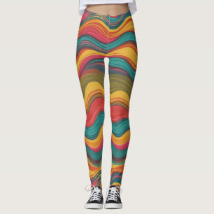 Leggings Patrón de línea psicodélica de las ondas de Groove
