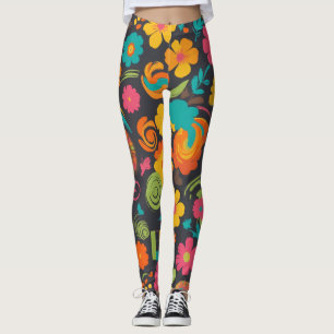 Leggings Patrón de línea psicodélica de las ondas de Groove