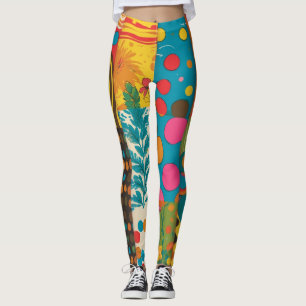 Leggings Patrón de línea psicodélica de las ondas de Groove