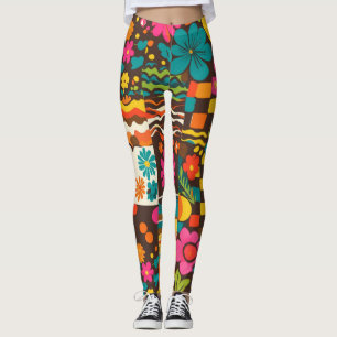 Leggings Patrón de línea psicodélica de las ondas de Groove